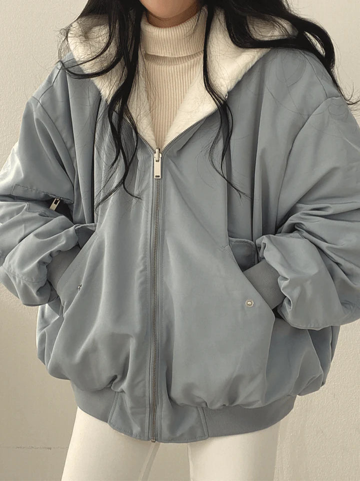 Double-Sided Ladies Coat Warm Streetwear Oversized for Women