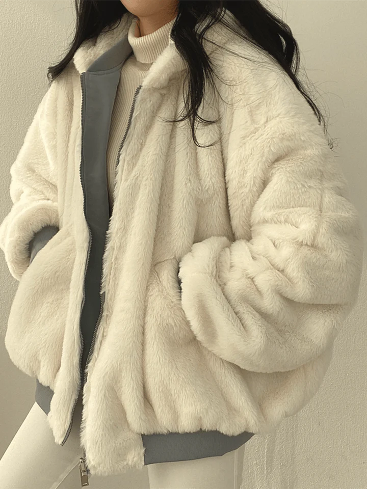 Double-Sided Ladies Coat Warm Streetwear Oversized for Women