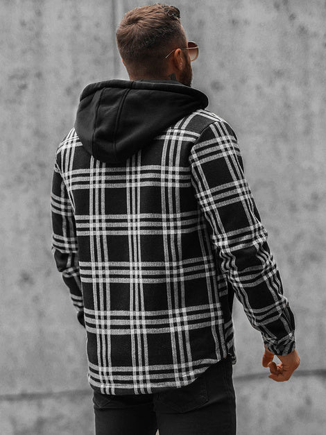 Casual hoodie with checked pattern for Men