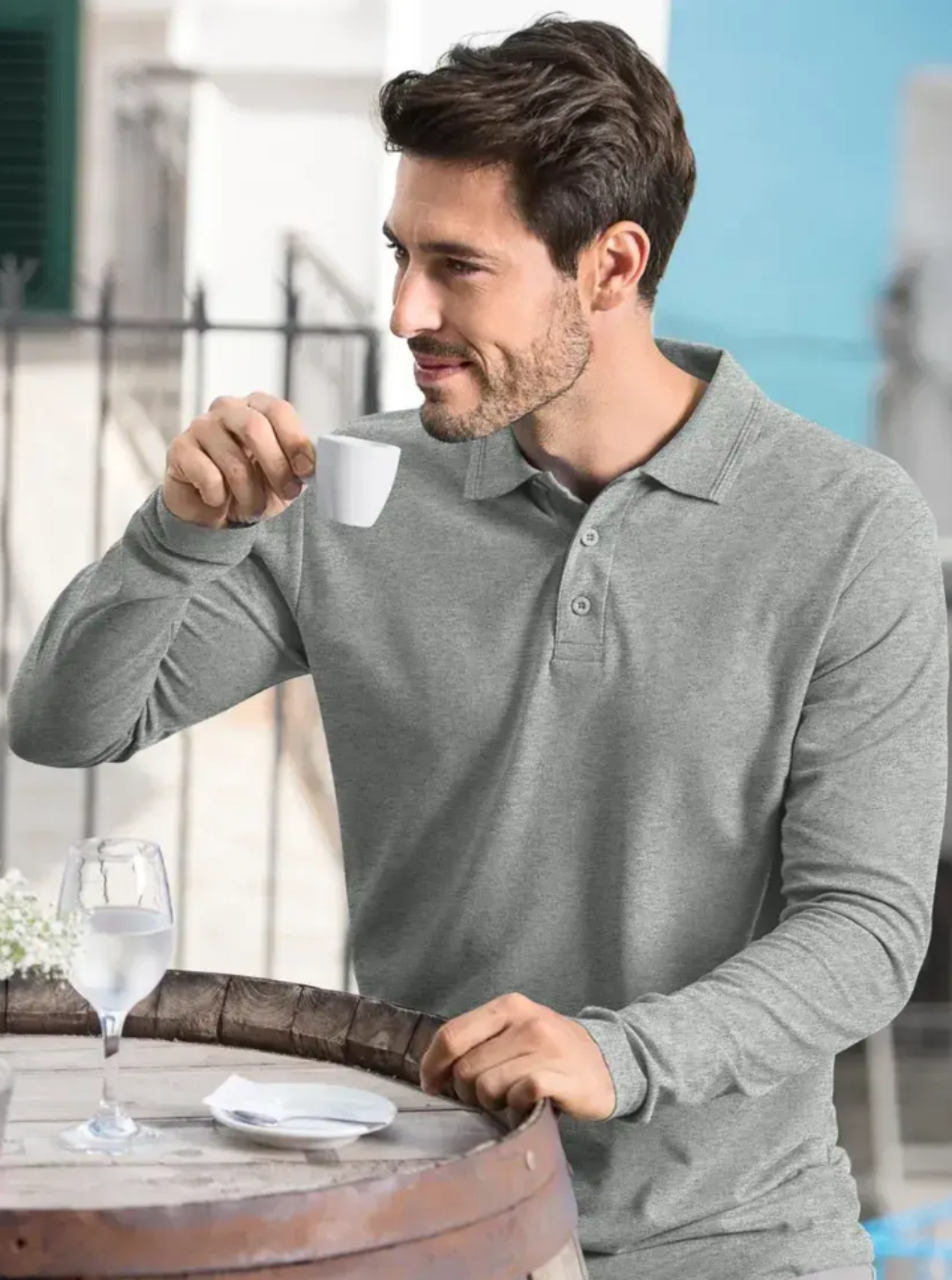 Long-sleeved polo shirt for Men