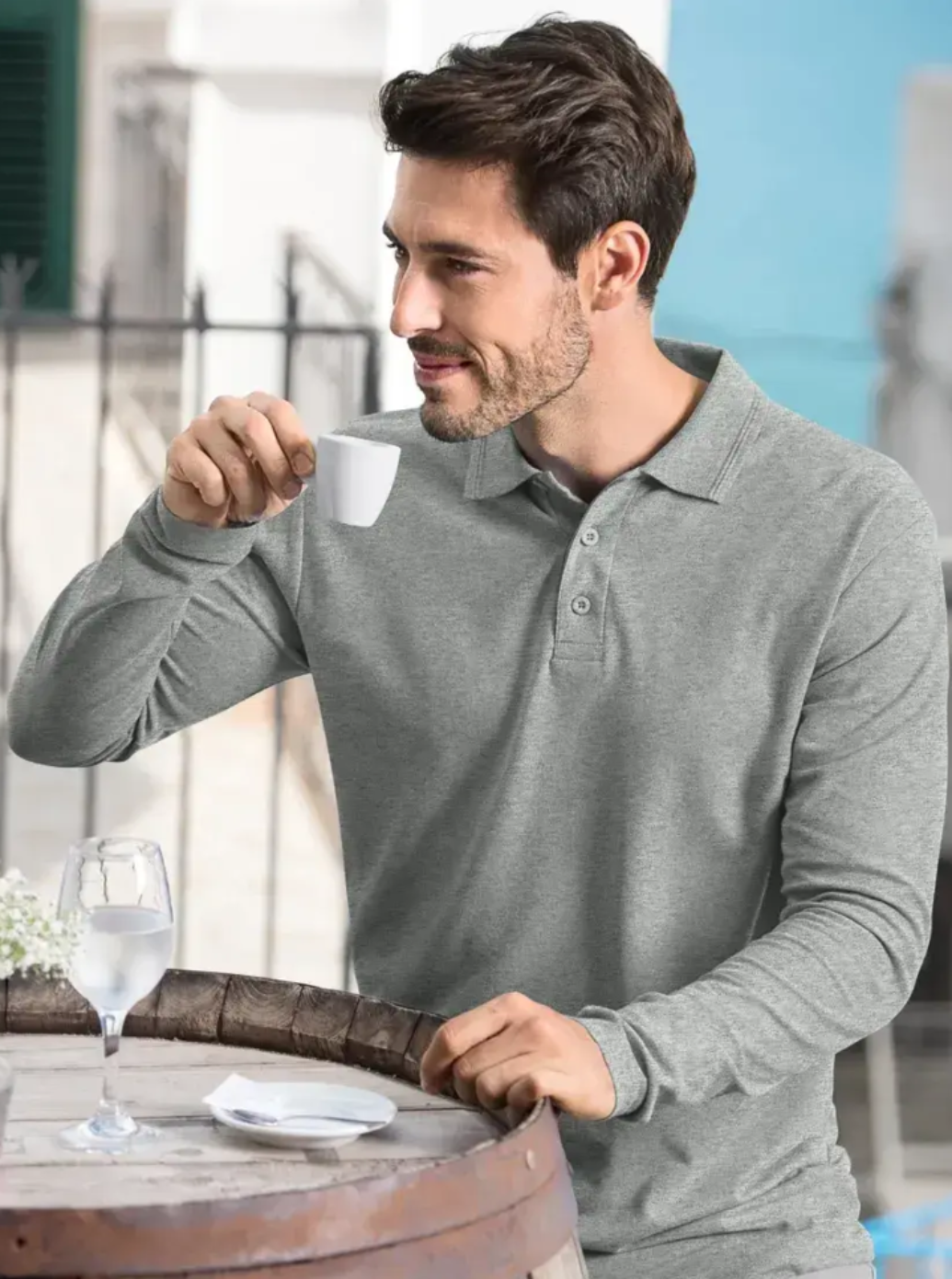 Long-sleeved polo shirt